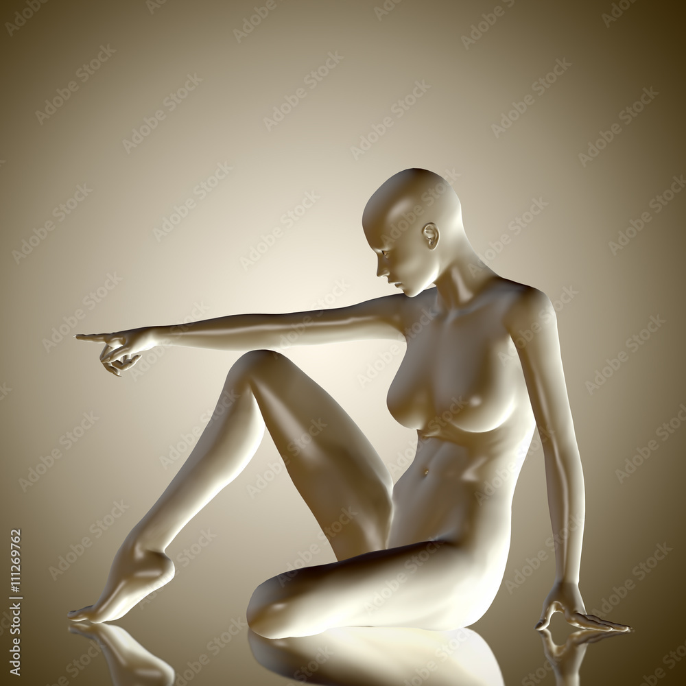 Naklejka premium 3d rendered illustration of female body
