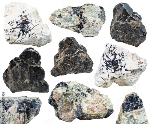 various natural mineral stones Ilmenite isolated