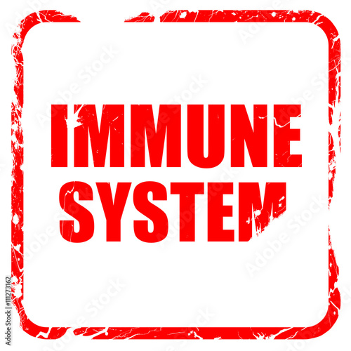 immune sytem, red rubber stamp with grunge edges