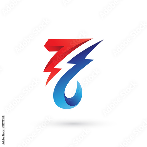 Free Download Abstract Thunder Number Seven or Two Logo - GFXLoad