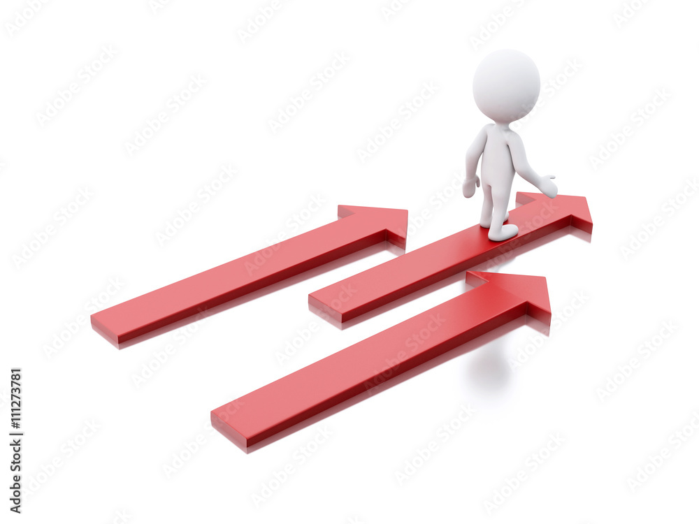 3d White people with arrows. Success and leadership concept. 3d White people with arrows. Success and leadership concept.