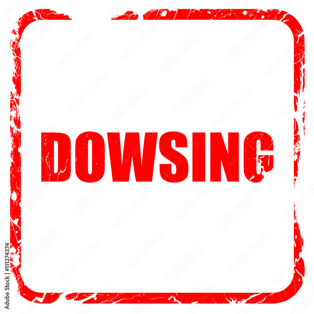 dowsing, red rubber stamp with grunge edges dowsing, red rubber stamp with grunge edges