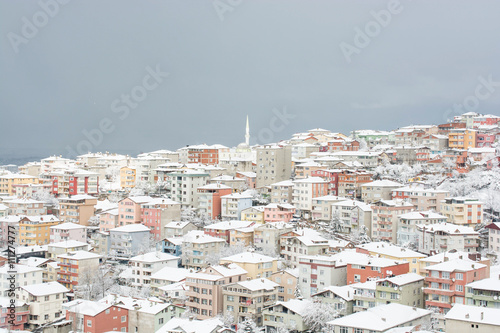 Canvas Print Winter views from Uskudar of istanbul in Turkey