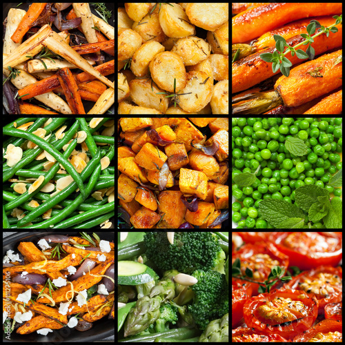 Billede på lærred Collection of Cooked Vegetable Dishes