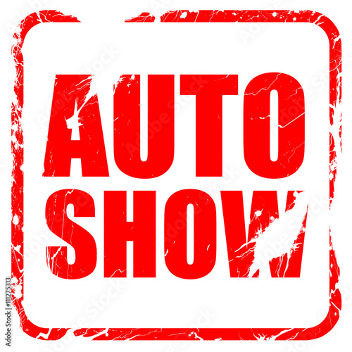 auto show  red rubber stamp with grunge edges