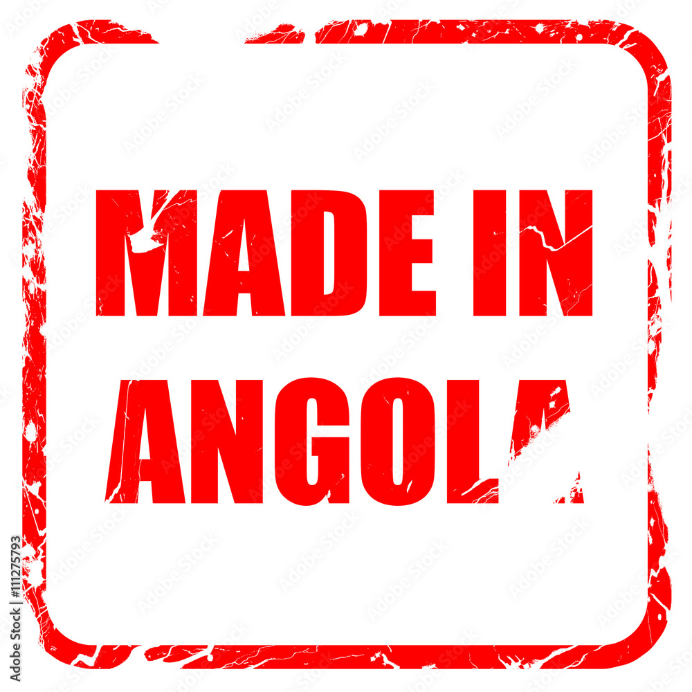 Made in angola, red rubber stamp with grunge edges Made in angola, red rubber stamp with grunge edges