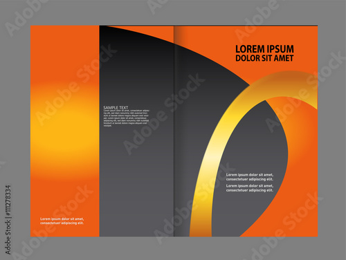 Vector empty bi-fold brochure print template  design, booklet layout
