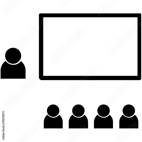 Studying in classroom with teacher vector