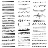 Ornamental lines and stripes doodle of free hand drawing sketch vector