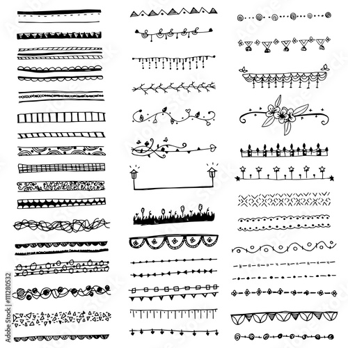 Ornamental lines and stripes doodle of free hand drawing sketch vector