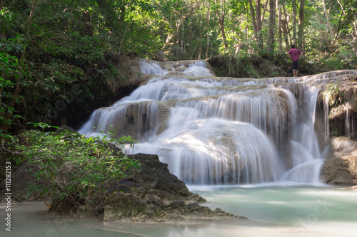 Beautiful deep forest waterfall in Thailand 