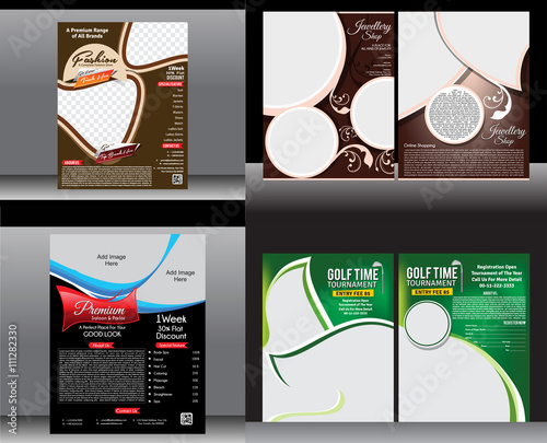 multiple flyer template design set