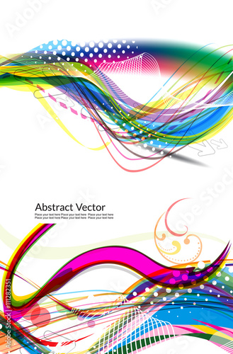 abstract colorful wave background set