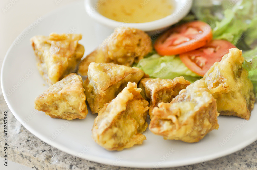 fried taro dish with vegetable fried taro dish with vegetable