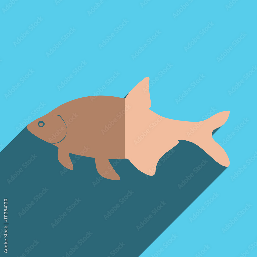 Flat icons with shadow of bream Flat icons with shadow of bream