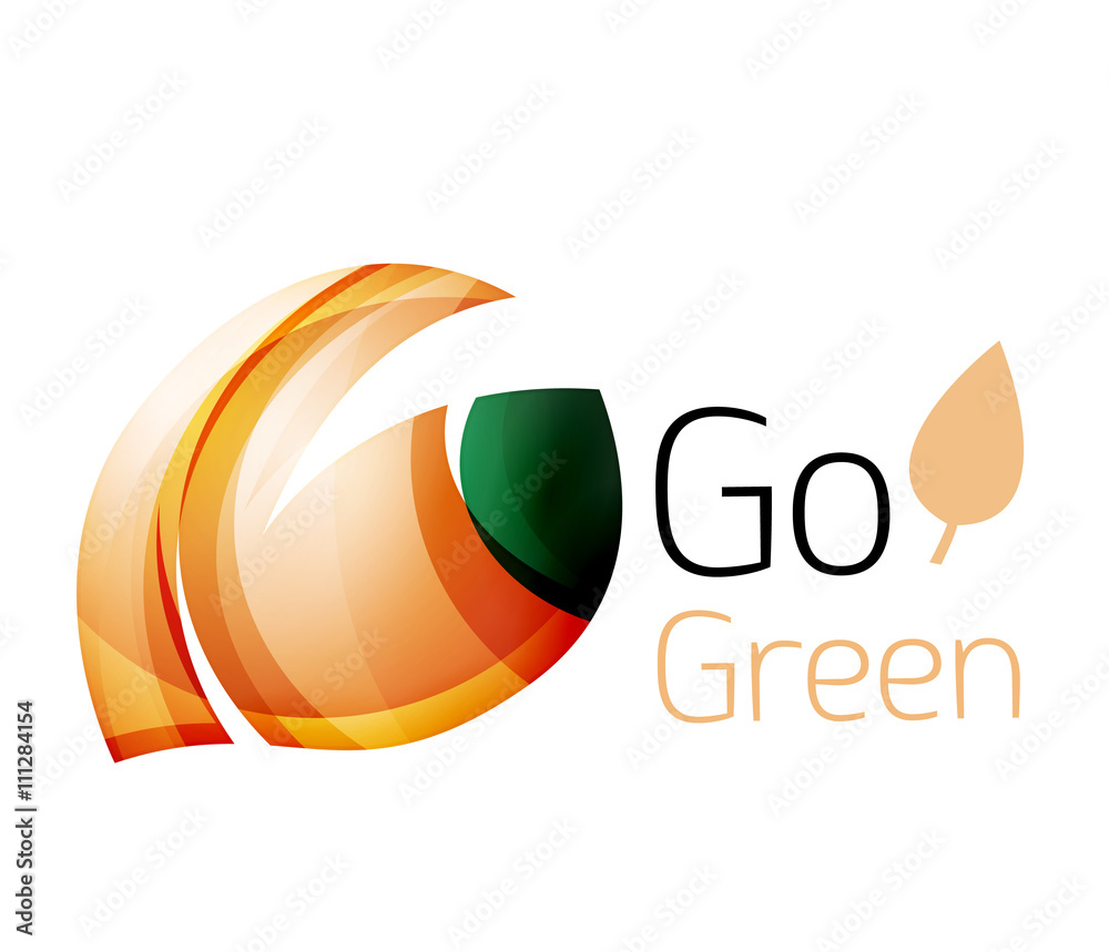 Geometric abstract leaf logo