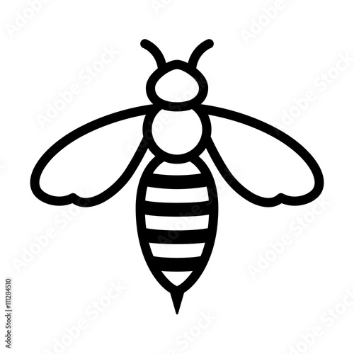 Honey bee or wasp line art icon for apps and websites 