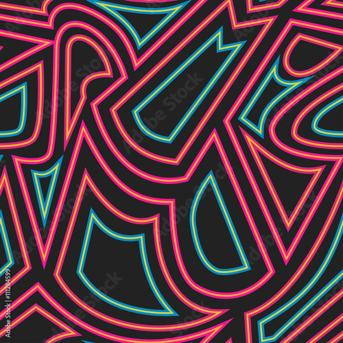 neon geometric seamless pattern