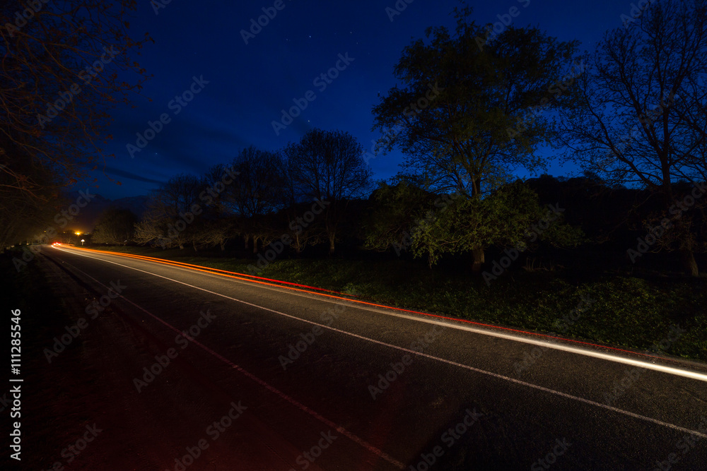light streaks from long exposure of traffic