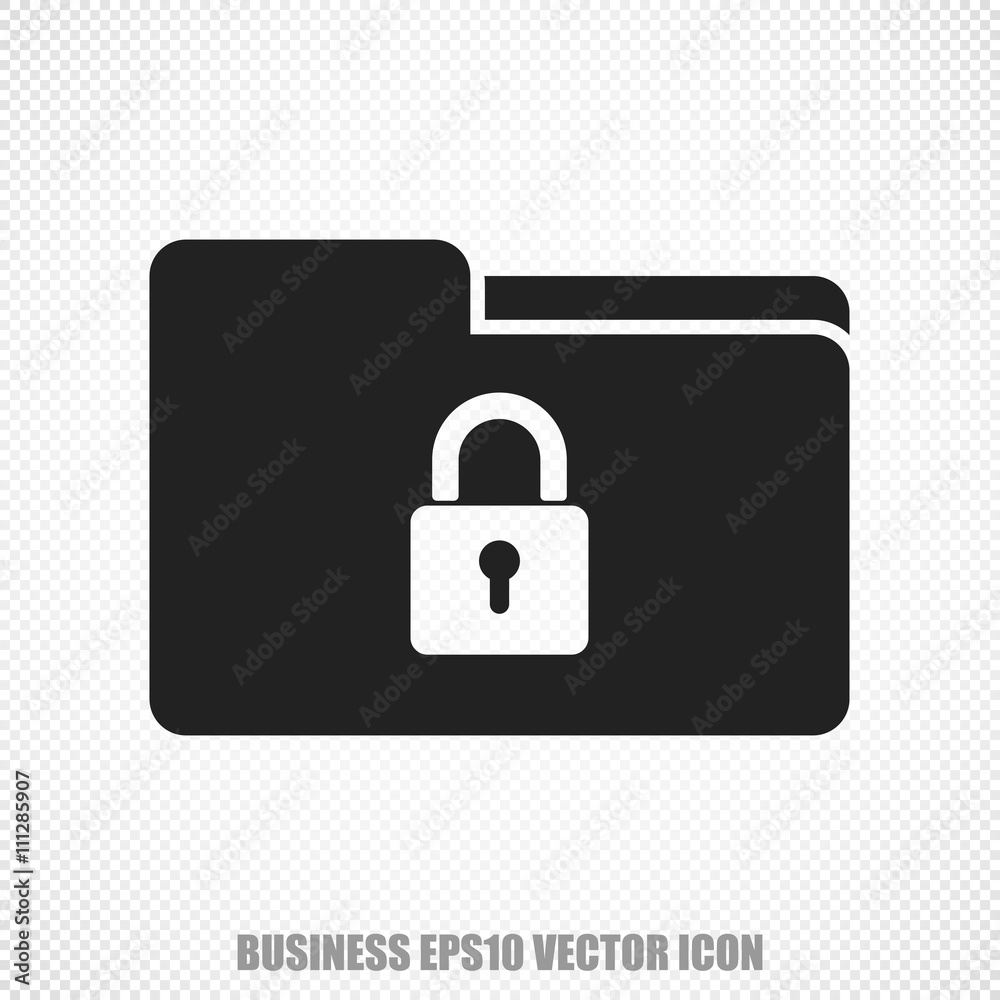 Business vector Folder With Lock icon. Modern flat design. Business vector Folder With Lock icon. Modern flat design.