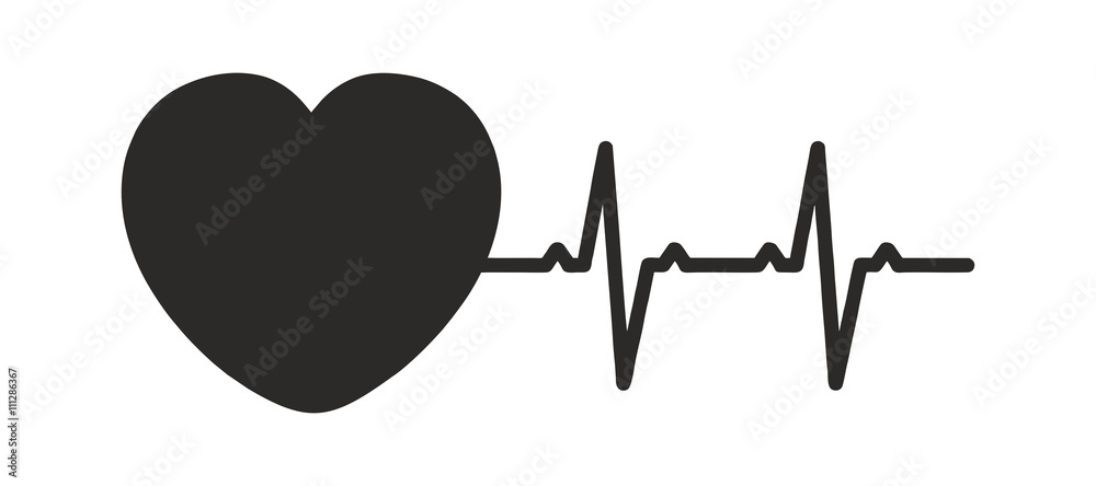 Rescue symbol heart pulse vector Rescue symbol heart pulse vector