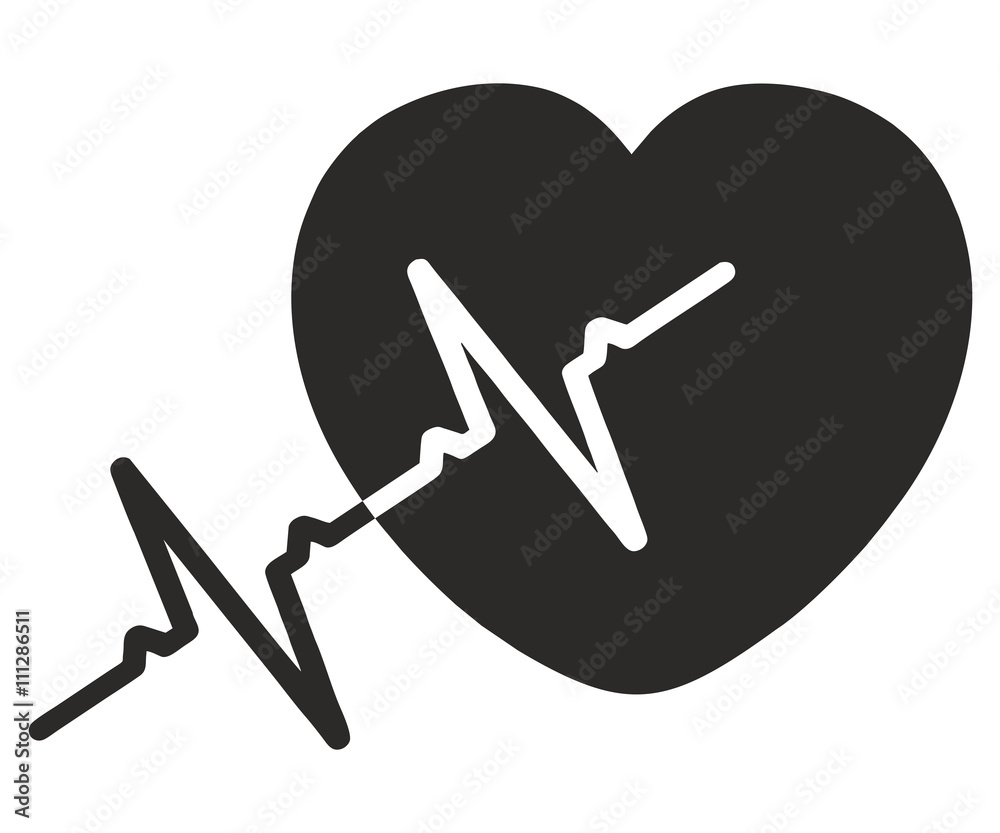 Rescue symbol heart pulse vector Rescue symbol heart pulse vector