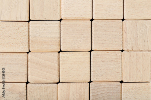 The wooden toy cubes background, close up
