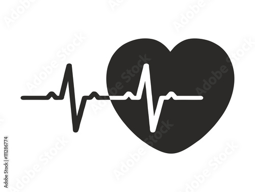 Rescue symbol heart pulse vector