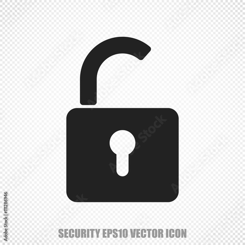 Protection vector Opened Padlock icon. Modern flat design.