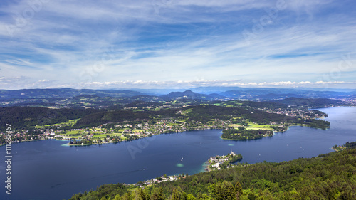 Panorama View over Wörther See, Kärnten, Austria