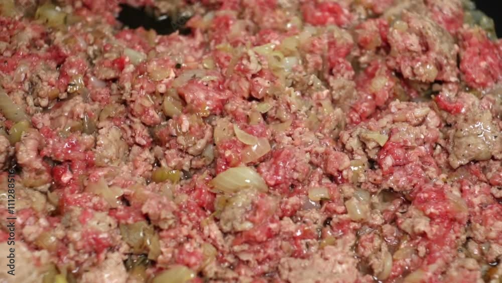 Preparing minced meat gravy sauce on a Teflon pan
Preparing minced meat gravy sauce on a Teflon pan