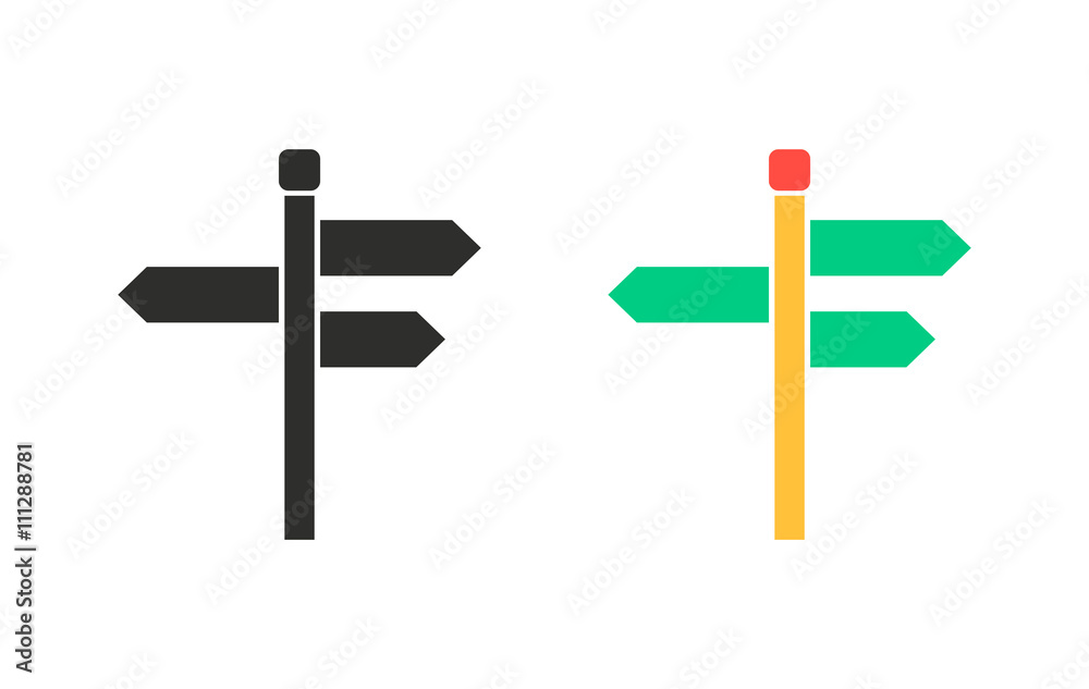Signpost - vector icon.