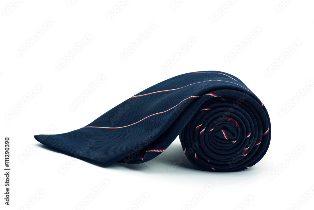 Dark blue necktie on white background Dark blue necktie on white background