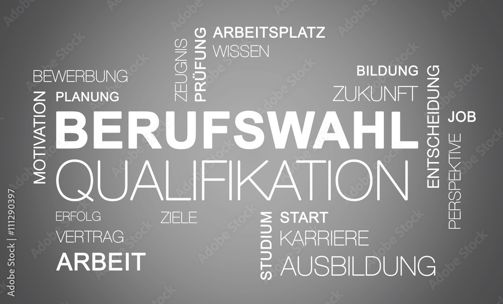 Obraz premium Berufswahl word cloud