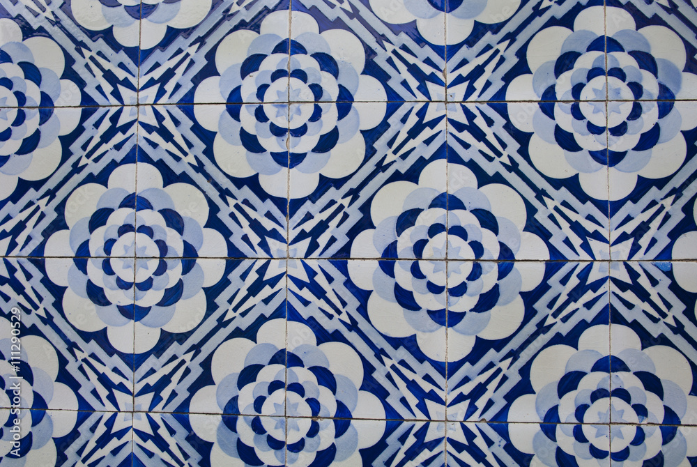 Detail of some typical portuguese tiles Detail of some typical portuguese tiles