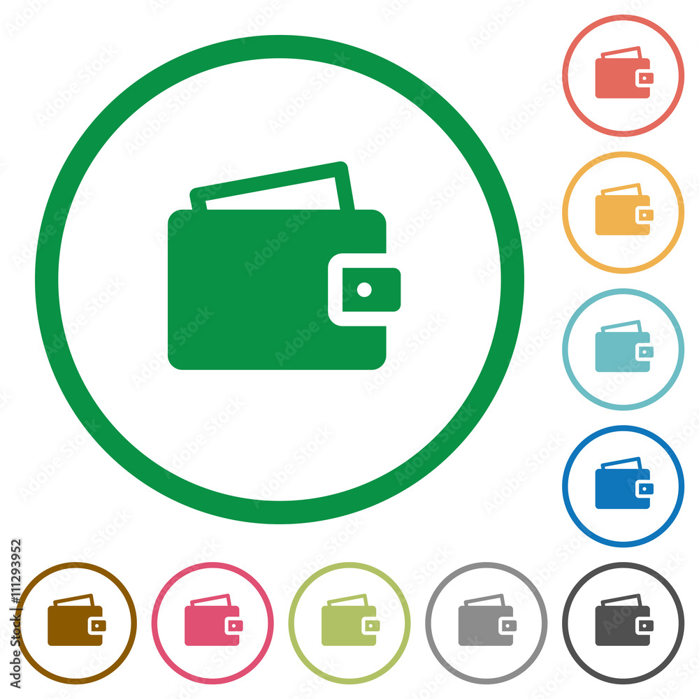 Wallet outlined flat icons Wallet outlined flat icons