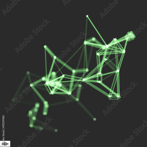 3D Connection Structure. Futuristic Technology Style. Vector illustration for Science, Chemistry or Education.