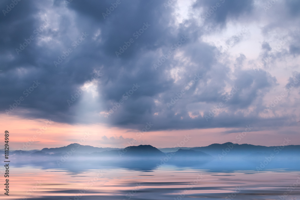 Fototapeta premium Dark clouds on sky in the morning