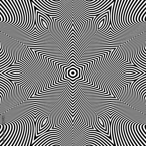 Abstract Striped Background. Black and White Vector Illustration.