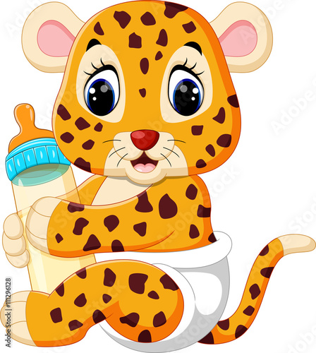 Fototapeta Naklejka Na Ścianę i Meble -  illustration of cute baby tiger