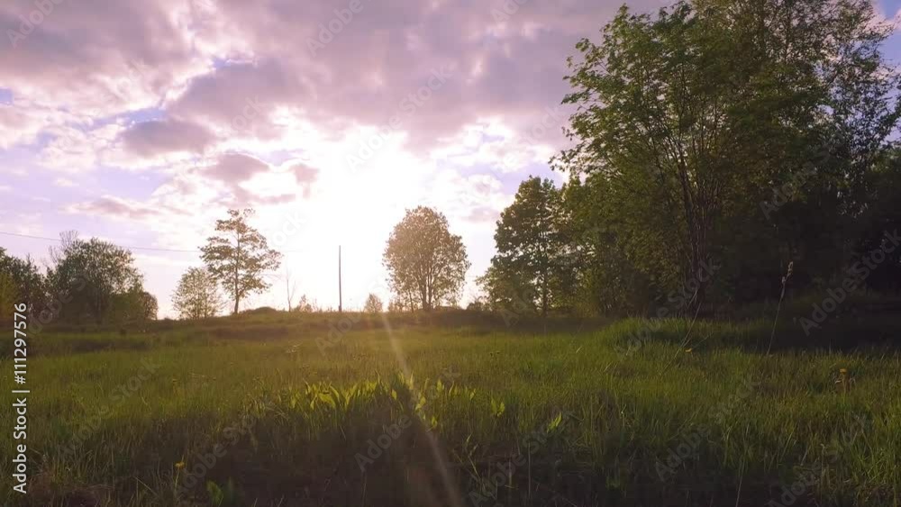 Nature summer landscape. Smooth camera dolly slider. Sunset. Nature summer landscape. Smooth camera dolly slider. Sunset.