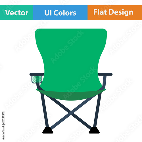 Flat design icon of Fishing folding chair