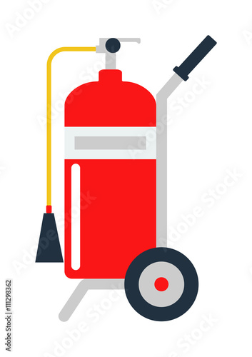 Red fire extinguisher isolated vector.