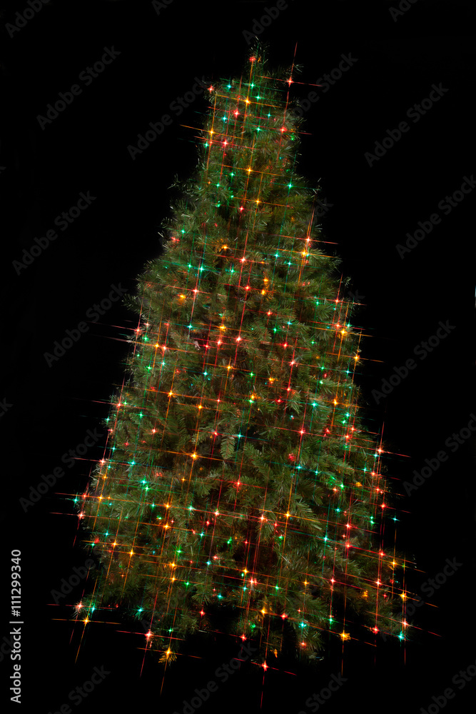 image of a christmas tree decorated with electric lights. image of a christmas tree decorated with electric lights.