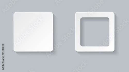 Two square design elements on gray background