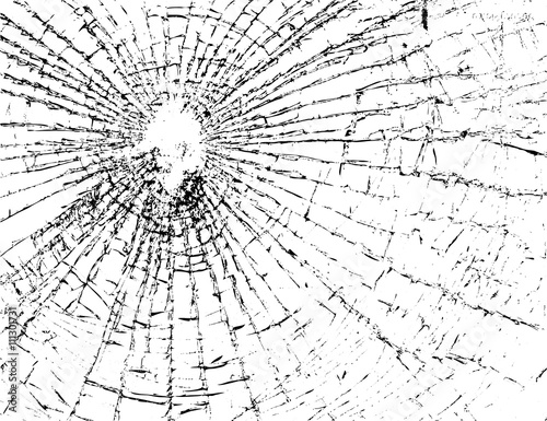 Broken glass grunge texture white and black. Sketch abstract to Create Distressed Effect. Overlay Distress grain monochrome design. Stylish modern background for print products. Vector illustration.