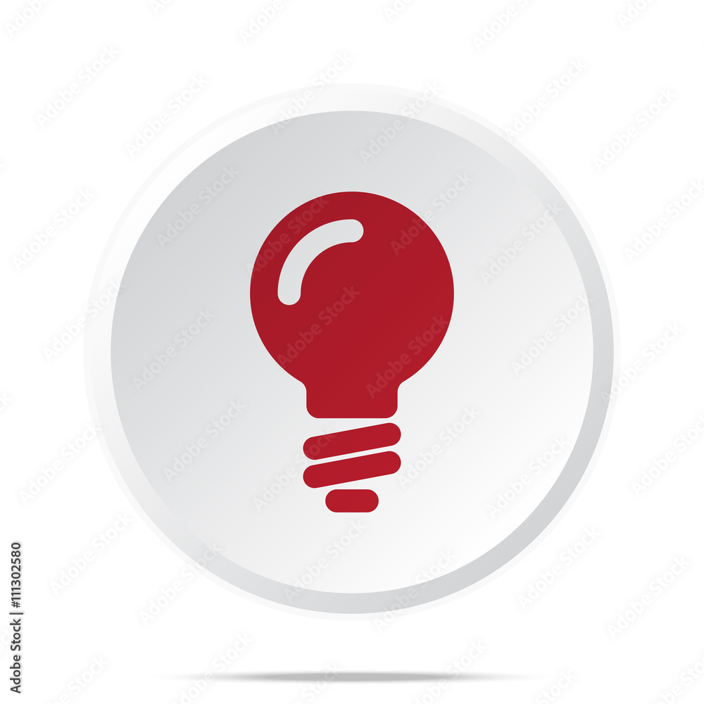 Red Light Bulb icon on white web button Red Light Bulb icon on white web button