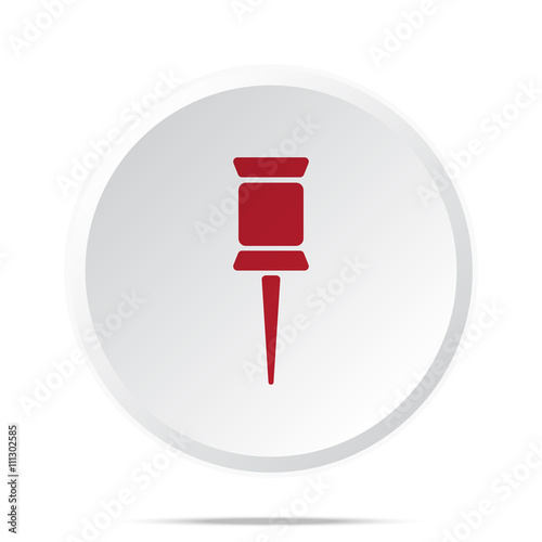 Red Pushpin icon on white web button