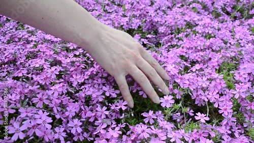 Female hand slides by color
