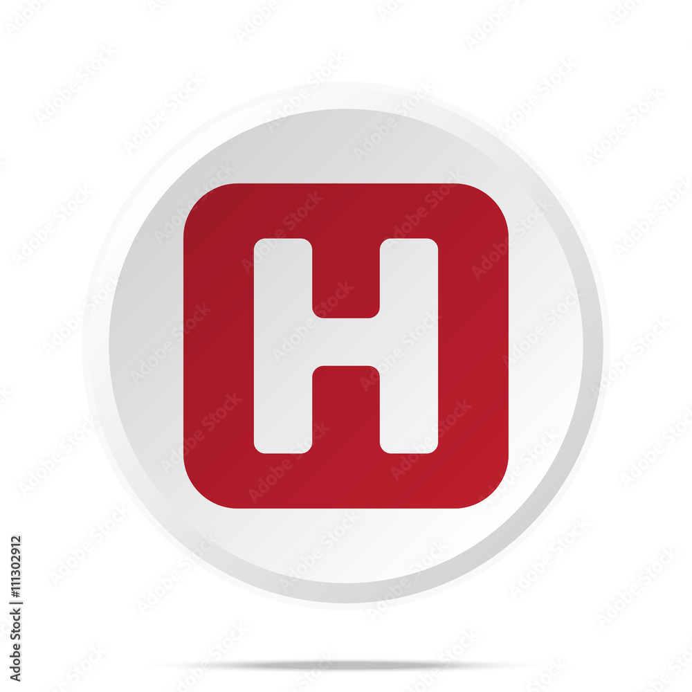 Red Helicopter Platform icon on white web button Red Helicopter Platform icon on white web button